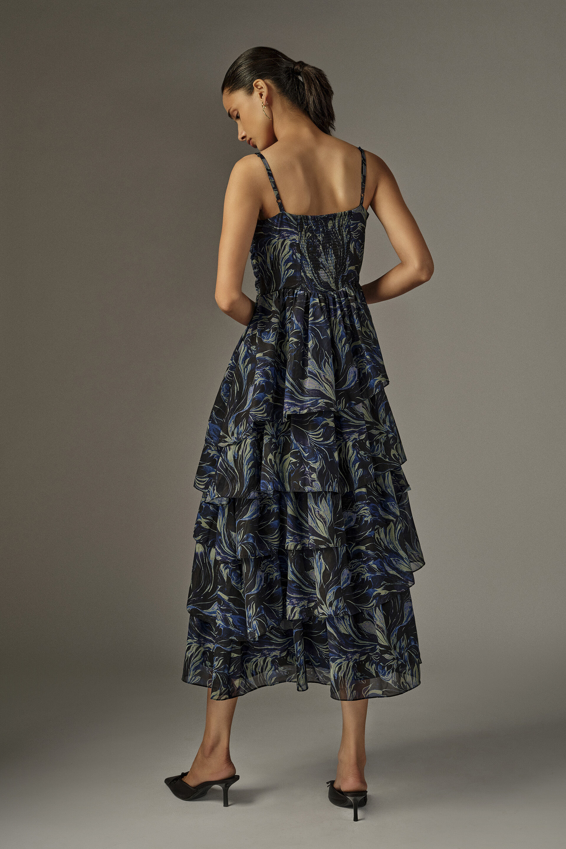 Zephyra Tiered Dress, Blue, image 5
